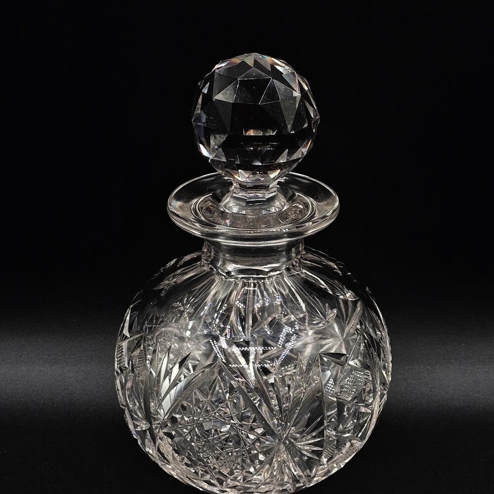 ABP Cut Crystal Decanter Antique Dorflinger Style 7.5 Inch Vintage USA